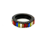 Rainbow Baguette Crystal Band Ring