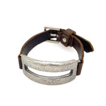 Open Rectangle Leather Bracelet