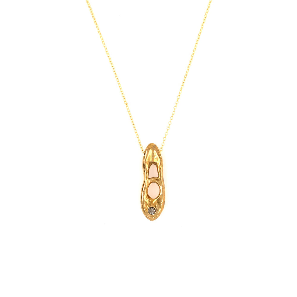 Double Keyhole Necklace in Gold Finish