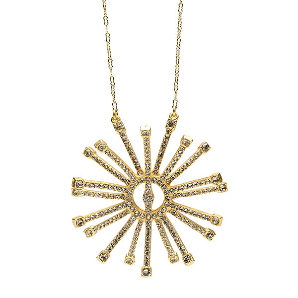 Crystal Spider Necklace in Gold Finish