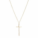 Elongated Crystal Pave Cross Necklace