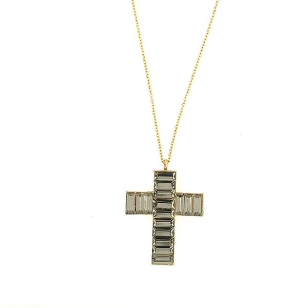 Baguette Crystal Cross Necklace
