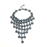 Flower Crystal Bib Necklace