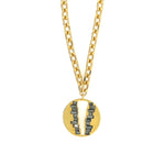 V Cutout Baguette Round Medallion Necklace