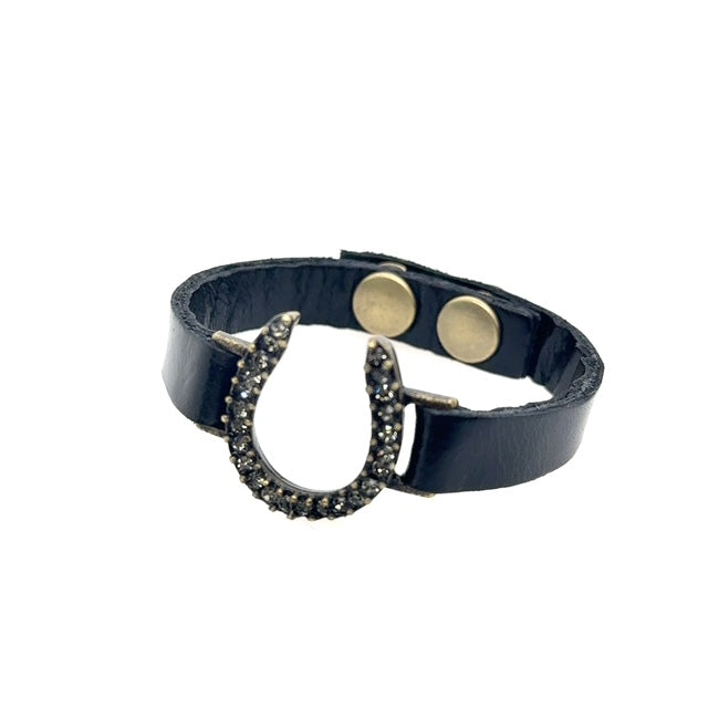 Skinny Horseshoe Leather Bracelet