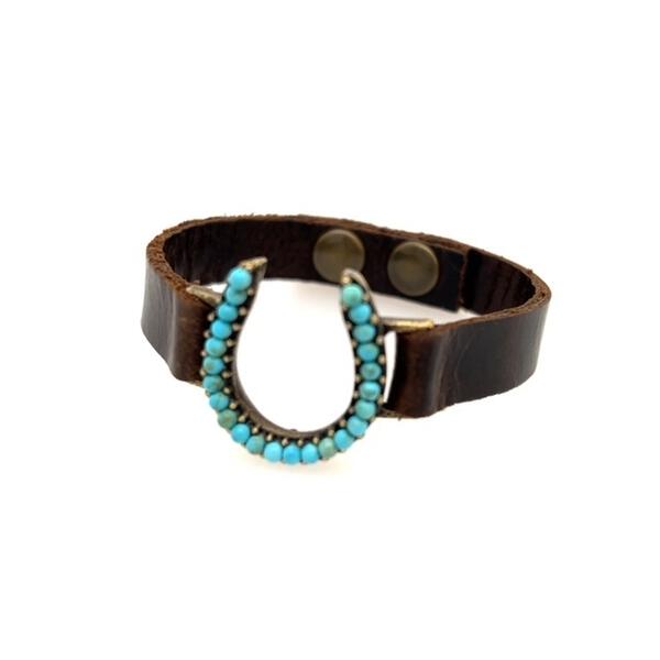 Skinny Horseshoe Leather Bracelet