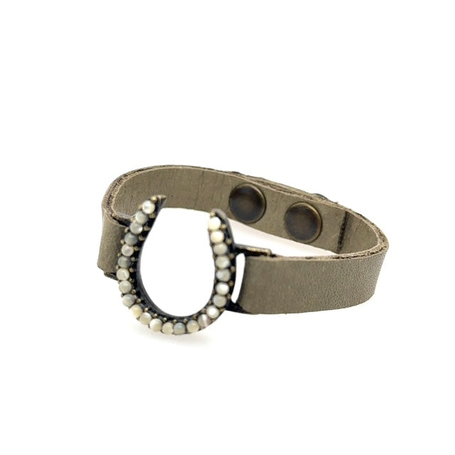 Skinny Horseshoe Leather Bracelet