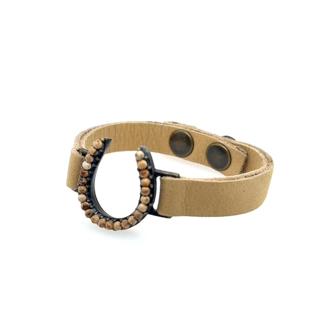 Skinny Horseshoe Leather Bracelet