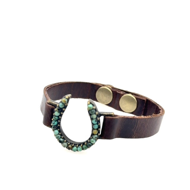 Skinny Horseshoe Leather Bracelet