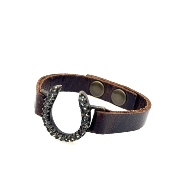 Skinny Horseshoe Leather Bracelet
