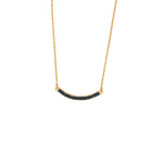 Curved Bar Baguette Crystal Necklace