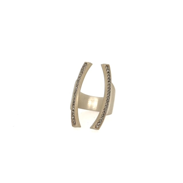Open Double Curved Bar Ring