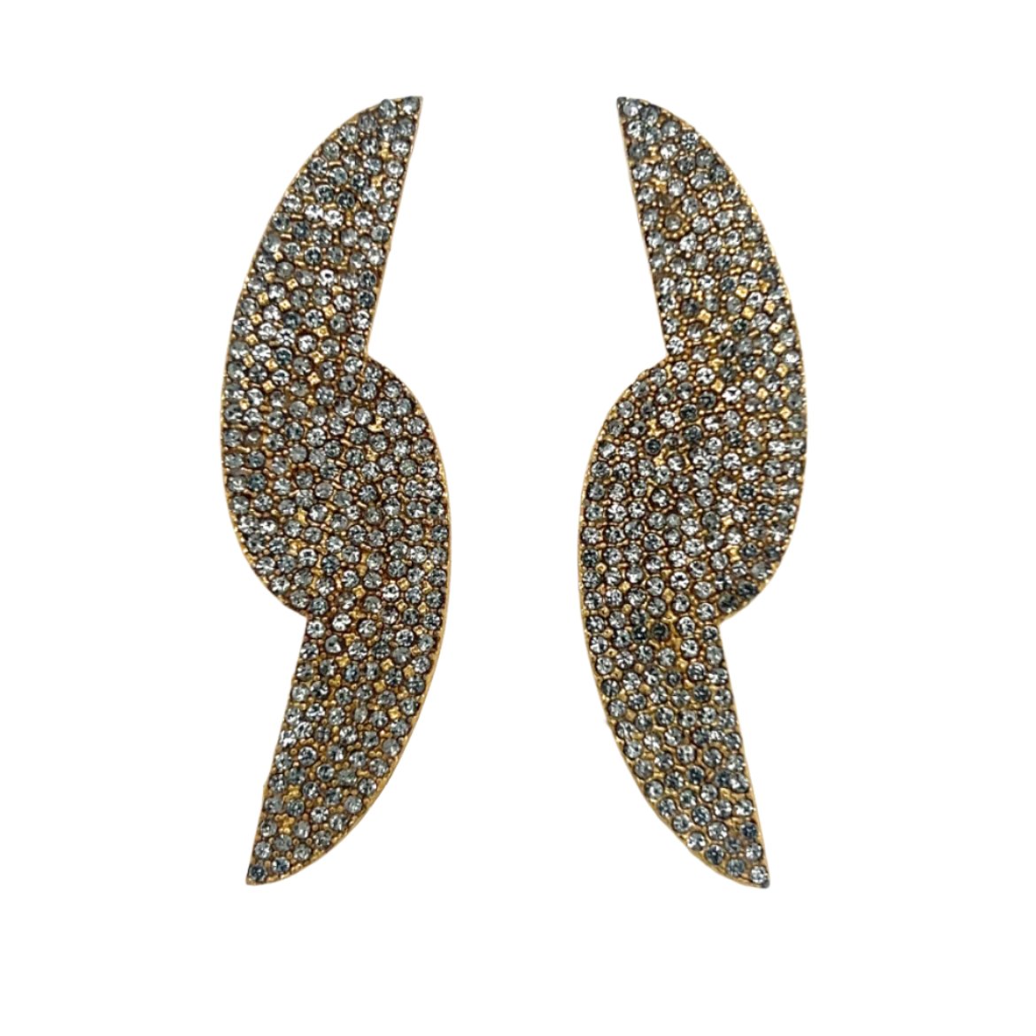 pave crystal post earrings