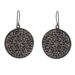 Crystal Round Disc Earrings