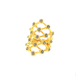 Crystal Mesh Ring in Gold