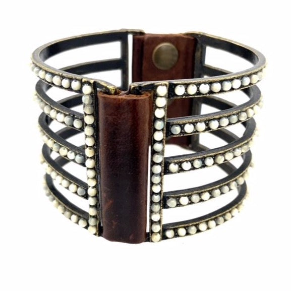 cuff bracelet, genuine leather