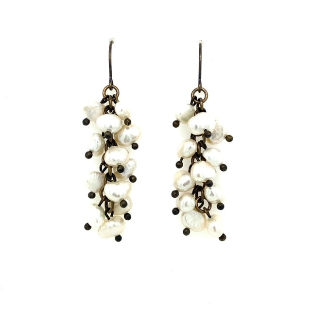 pearl earrings, handcrafted