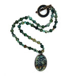Oval Cabochon Beaded Necklace