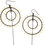 Beaded Wire Wrap Hoop Earrings