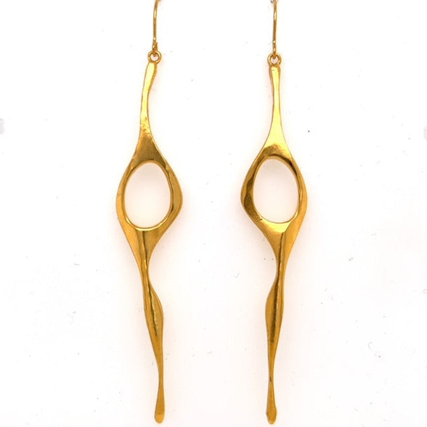 gold earrings, handcrafted