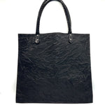 black leather tote bag, handcrafted