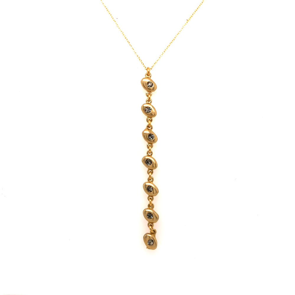 Oval Link Drop Necklace in Gold Finish