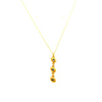 Triple Oval Drop Necklace in Gold Finish
