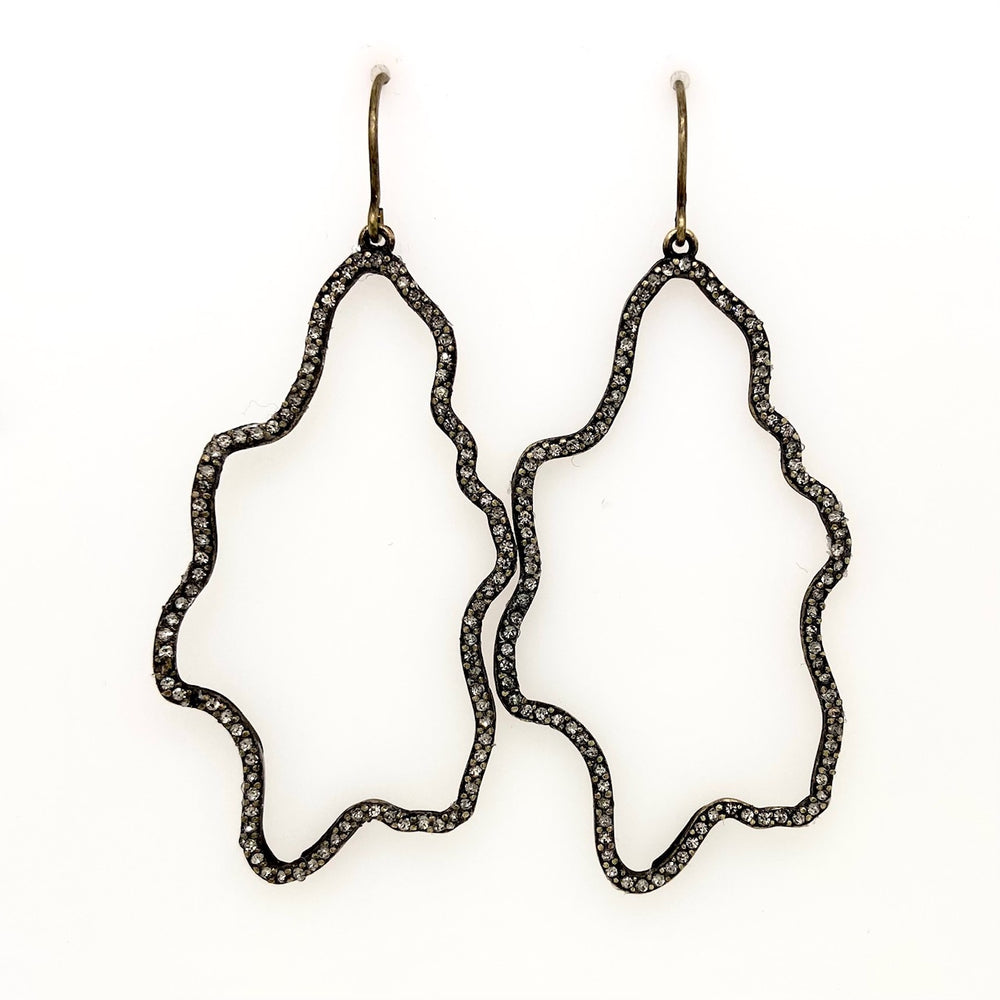 Open Squiggle Pave Earrings