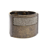 Large Metal with Crystal ID Leather Bracelet