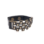 Checkered Baguette Leather Bracelet