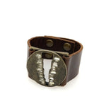 V Cut-Out Baguette Leather Bracelet