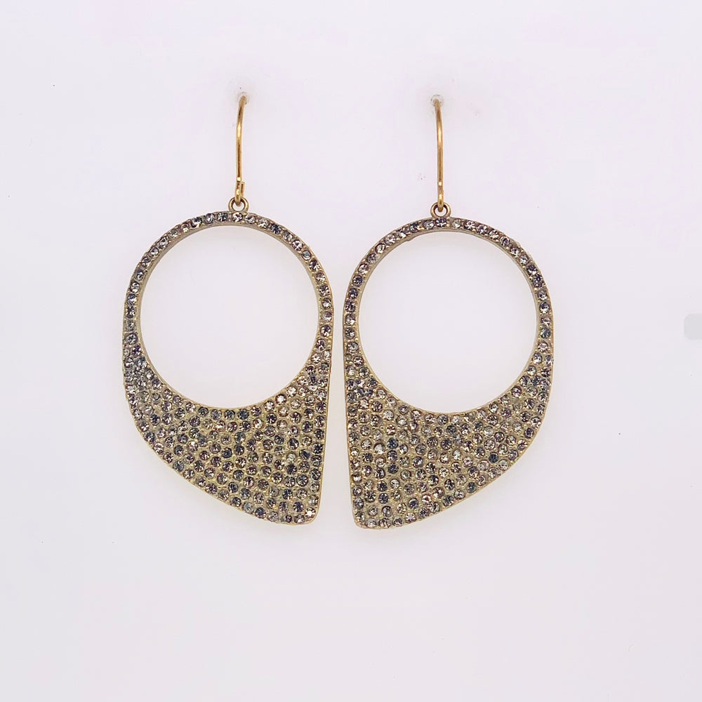 Open Center Pave Drop Earrings