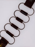 Open Oval Link Leather Bracelet