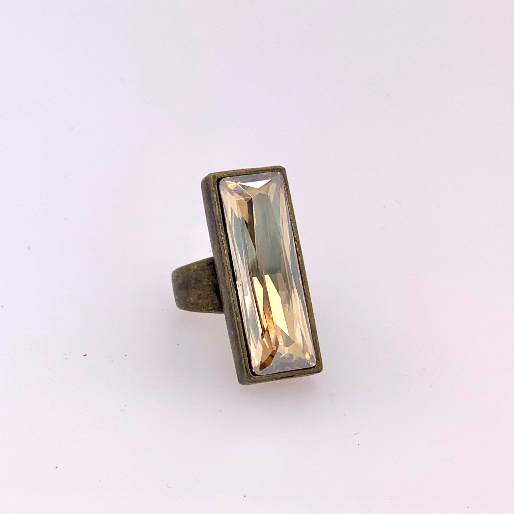 crystal ring, handcrafted