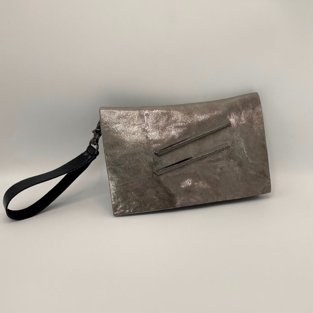 leather clutch, hand-crafted