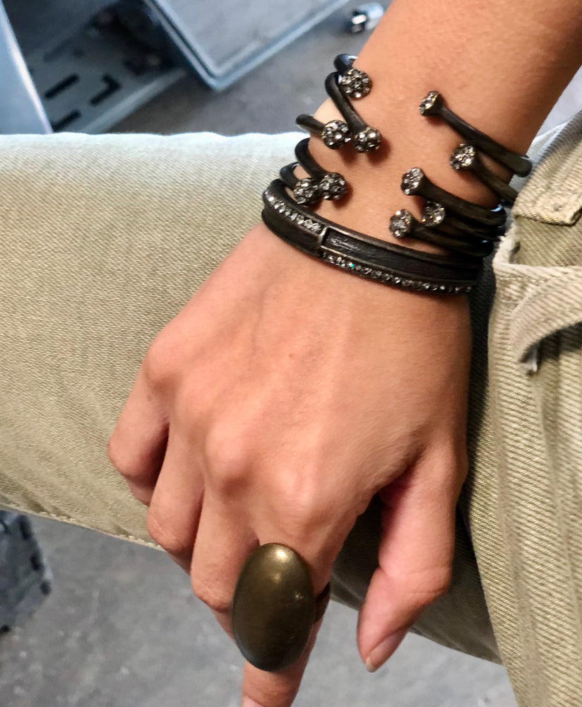 stackable bracelet, crystal tips