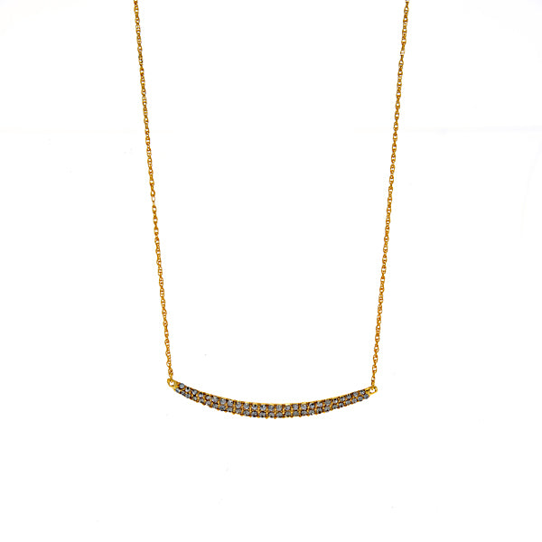 Horizontal Crystal Bar Necklace in Gold