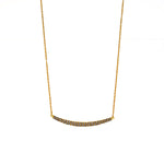 Horizontal Crystal Bar Necklace in Gold