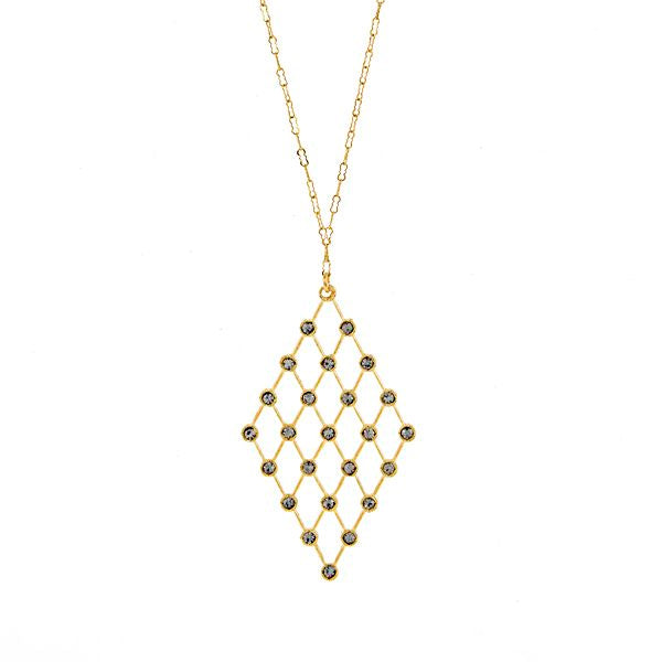 Diamond Lattice Necklace in Gold