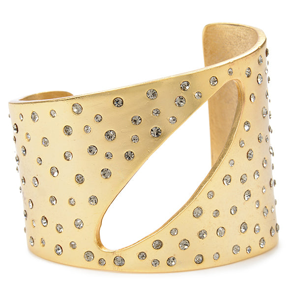 crystal metal cuff, handcrafted