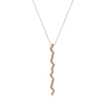 Crystal Squiggle Necklace in Gold