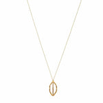 Small Gold Leaf with Crystal Line Necklace