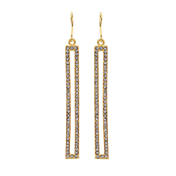 Skinny Rectangle Crystal Earrings