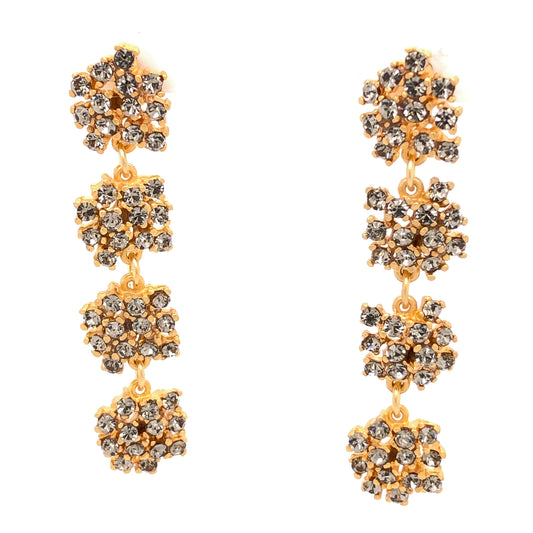 Flower Crystal Drop Earrings