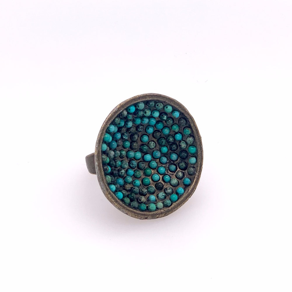 Large Beaded Spoon Ring