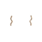 Small Squiggle Stud Earrings in Gold
